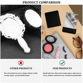 BangBoom Portable Travel Mirror with Protective Cover, Stainless Steel Mirror Compact Ultra Thin, Rectangle Makeup Vanity Mirror Small, Handheld Mirror for Women, Girl, Purses, Pocket (Black)