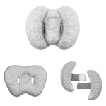 Blublu Park 2 in 1 Baby Support Pillow, Banana Shape Baby Neck Head Travel Pillow Stroller Insert Cushion for Kids, Toddler, Gray