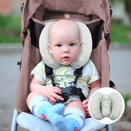 Blublu Park 2 in 1 Baby Support Pillow, Banana Shape Baby Neck Head Travel Pillow Stroller Insert Cushion for Kids, Toddler, Gray