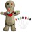 Kathfly 8 Pcs Voodoo Doll Set Include Horror Doll, 7 Pcs Skull Pins Ghost Soft Revenge Dammit Creepy Pin Holder Voodoo Resin Metal Straight Pins Stress Relieving(Flaxen)