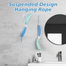 KkaFFeKkaFFe Shower Back Brush With Long Handle, 15.35 Body Brush, Back Scrubber for Men Women, Handled Sponge Body Exfoliator, Loofah Scrubber for Aid Bathing