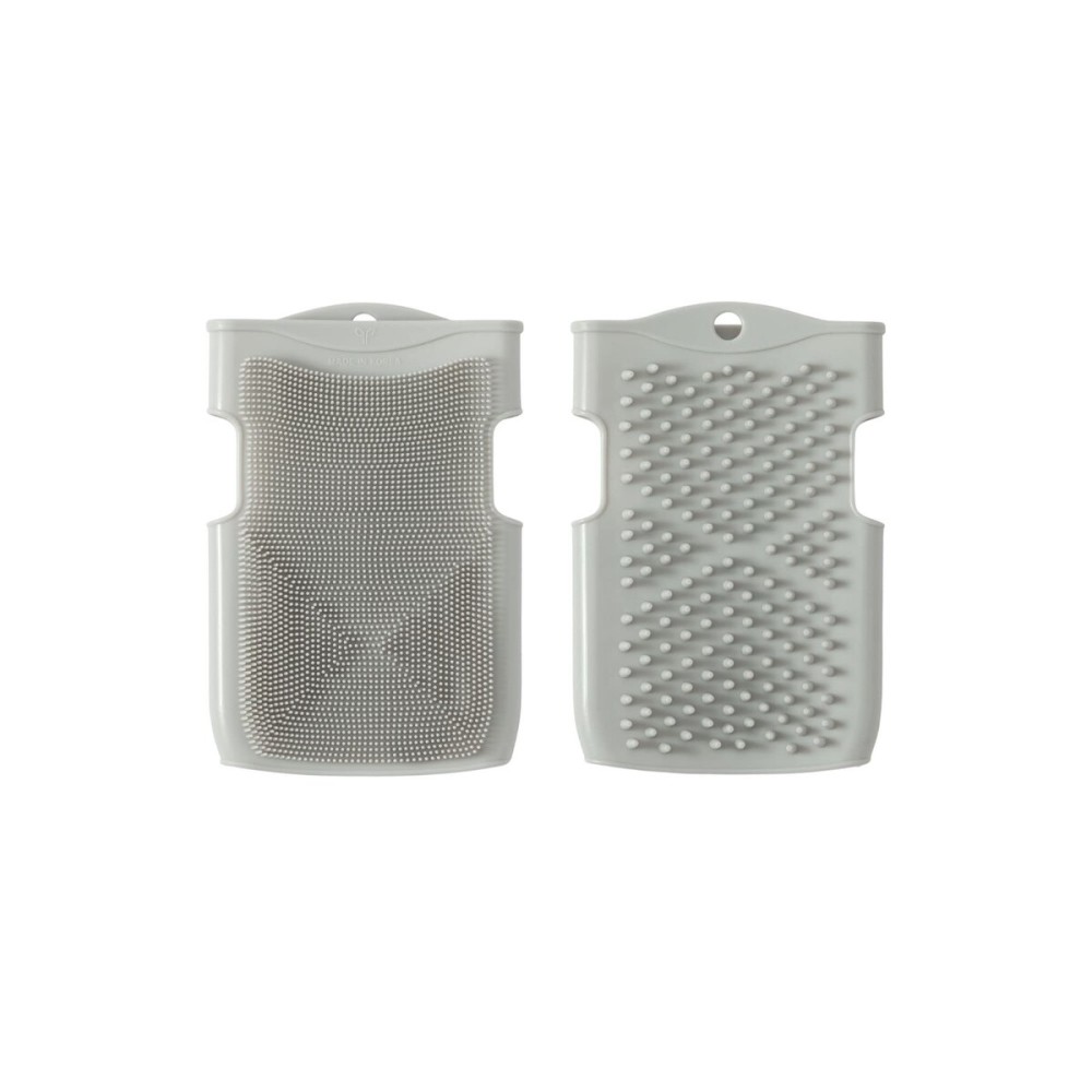 Innobaby Double Sided Silicone Massage Mitt Bath Scrubber Shower Brush & Scalp Massager/Gray