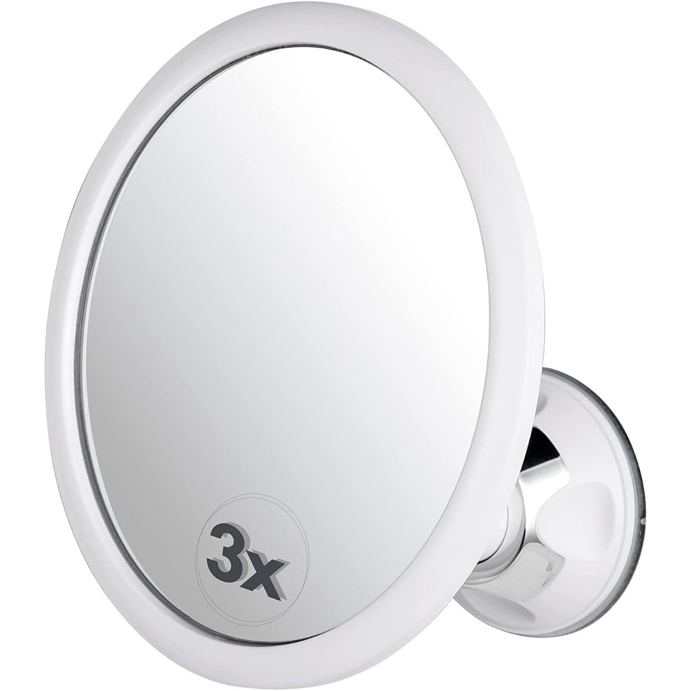 3X Magnifying Round Shower Mirror For Fogless Shaving with Strong and Sticky Suction Cup, Shatterproof Surface and 360 Swivel - 6.7 Diameter 3X Magnifying Round Shower Mirror For Fogless Shaving with Strong and Sticky Suction Cup, Shatterproof Surface and 360 Swivel - 6.7 Diameter
