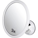 3X Magnifying Round Shower Mirror For Fogless Shaving with Strong and Sticky Suction Cup, Shatterproof Surface and 360 Swivel - 6.7 Diameter