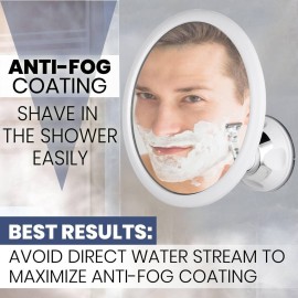 3X Magnifying Round Shower Mirror For Fogless Shaving with Strong and Sticky Suction Cup, Shatterproof Surface and 360 Swivel - 6.7 Diameter 3X Magnifying Round Shower Mirror For Fogless Shaving with Strong and Sticky Suction Cup, Shatterproof Surface and 360 Swivel - 6.7 Diameter