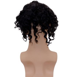 Lishy Curly Toupee for Men 9x6 European Virgin Human Hair Replacement Systems Mens Hairpiece Mono Lace Top with Durable PU Around Medium Light Density 1B Black Color Lishy Curly Toupee for Men 9x6 European Virgin Human Hair Replacement Systems Mens Hairpiece Mono Lace Top with Durable PU Around Medium Light Density 1B Black Color