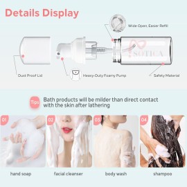 Foam Pump Bottle - SOTICA 2PCS 7OZ Foam Bottle Dispenser Transparent Foaming Soap Dispenser Empty Travel Pump Bottle for Refillable Cosmetic Pump Dispensers Foam Pump Bottle - SOTICA 2PCS 7OZ Foam Bottle Dispenser Transparent Foaming Soap Dispenser Empty Travel Pump Bottle for Refillable Cosmetic Pump Dispensers