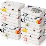 Chumia 20 Pack Baby Muslin Burp Cloths Baby Wash Cloths with Sensitive Skin 6 Layer Cotton Face Towels Bath Towel Absorbent for Toddler Kids Shower10 x 10 Inch