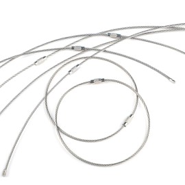 Pawfly 10 Inch Wire Keychain Cable Large Stainless Steel Key Ring Loop Holder for Outdoor Hiking Heavy Duty Connectable Luggage Tag Keeper for Sport and Travel, 20 Pack