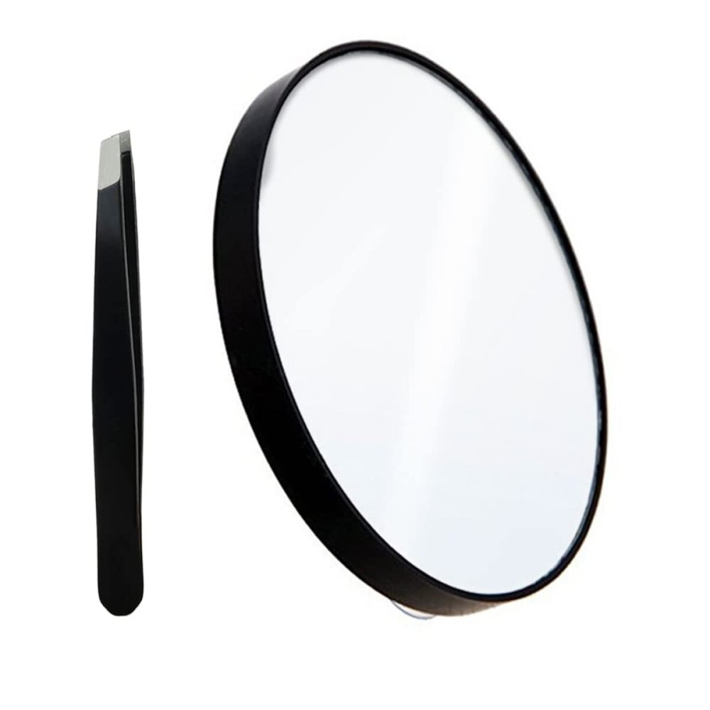 10X Magnifying Makeup Mirror with 1 Tweezers Portable Round Mirror 2 Suction Cups Travel Set for Eyebrow Tweezing Blackhead Blemish Removal Bathroom Magnified Cosmetic Mirror (Diameter 4.3 inches) 10X Magnifying Makeup Mirror with 1 Tweezers Portable Round Mirror 2 Suction Cups Travel Set for Eyebrow Tweezing Blackhead Blemish Removal Bathroom Magnified Cosmetic Mirror (Diameter 4.3 inches)