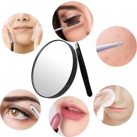 10X Magnifying Makeup Mirror with 1 Tweezers Portable Round Mirror 2 Suction Cups Travel Set for Eyebrow Tweezing Blackhead Blemish Removal Bathroom Magnified Cosmetic Mirror (Diameter 4.3 inches) 10X Magnifying Makeup Mirror with 1 Tweezers Portable Round Mirror 2 Suction Cups Travel Set for Eyebrow Tweezing Blackhead Blemish Removal Bathroom Magnified Cosmetic Mirror (Diameter 4.3 inches)