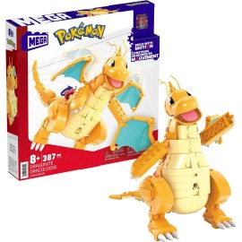 MEGA Pokmon Building Toys Set Dragonite with 388 Pieces, Articulated and Poseable with Motion, 7 Inches Tall, for Kids