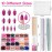 FANDAMEI Matte Press on Nails Medium Length, 24 Packs 576PCS Medium Coffin Fake Nails Full Cover, Acrylic Short Ballerina False Nail tips with Nail Glue, Nail Adhesive Tabs, Nail File for Nail Art DIY