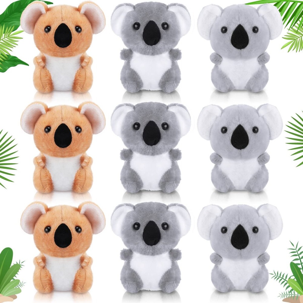 9 Pcs Koala Bear Plush Mini Stuffed Animal Small Koala Bear Keychain Plush Soft Huggable Bulk Toy Forest Stuffed Animals Set for Kids Birthday Party Favors Gifts Award, 4 Inches