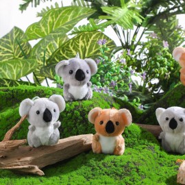 9 Pcs Koala Bear Plush Mini Stuffed Animal Small Koala Bear Keychain Plush Soft Huggable Bulk Toy Forest Stuffed Animals Set for Kids Birthday Party Favors Gifts Award, 4 Inches