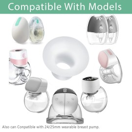 MompMuir 15mm Silicone Flange Inserts Compatible with Momcozy S9 Pro S10 S12 Pro, Paruu P10 P3 R12, TSRETE, kmaier, MomWills, for Spectra S1/S2, Medela Breast Pump, Reduce 24-25mm Tunnel to 15mm, 2pcs