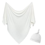 OWLOWLA Newborn Swaddle Set Stretch Wrap Swaddle Receiving Blanket for Baby Boy Girl(Ivory-rm)