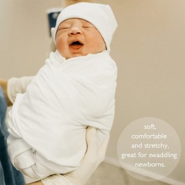 OWLOWLA Newborn Swaddle Set Stretch Wrap Swaddle Receiving Blanket for Baby Boy Girl(Ivory-rm)