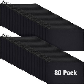 Reginary 80 Pack Canvas Zipper Makeup Bags Bulk Pencil Pouches Blank DIY Craft Canvas Cosmetic Bag Pouch with Zipper for Makeup Cosmetic Toiletry Stationary Storage(All Black)