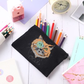 Reginary 80 Pack Canvas Zipper Makeup Bags Bulk Pencil Pouches Blank DIY Craft Canvas Cosmetic Bag Pouch with Zipper for Makeup Cosmetic Toiletry Stationary Storage(All Black)