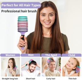 Hair Brushes for Women 2 Pack, HIPPIH Detangler Hair brush for Adult & Kids Wet or Dry Hair, Boar Bristle Hair Brush Getting Knots Out without Pain Adds Shine and Makes Hair Smooth