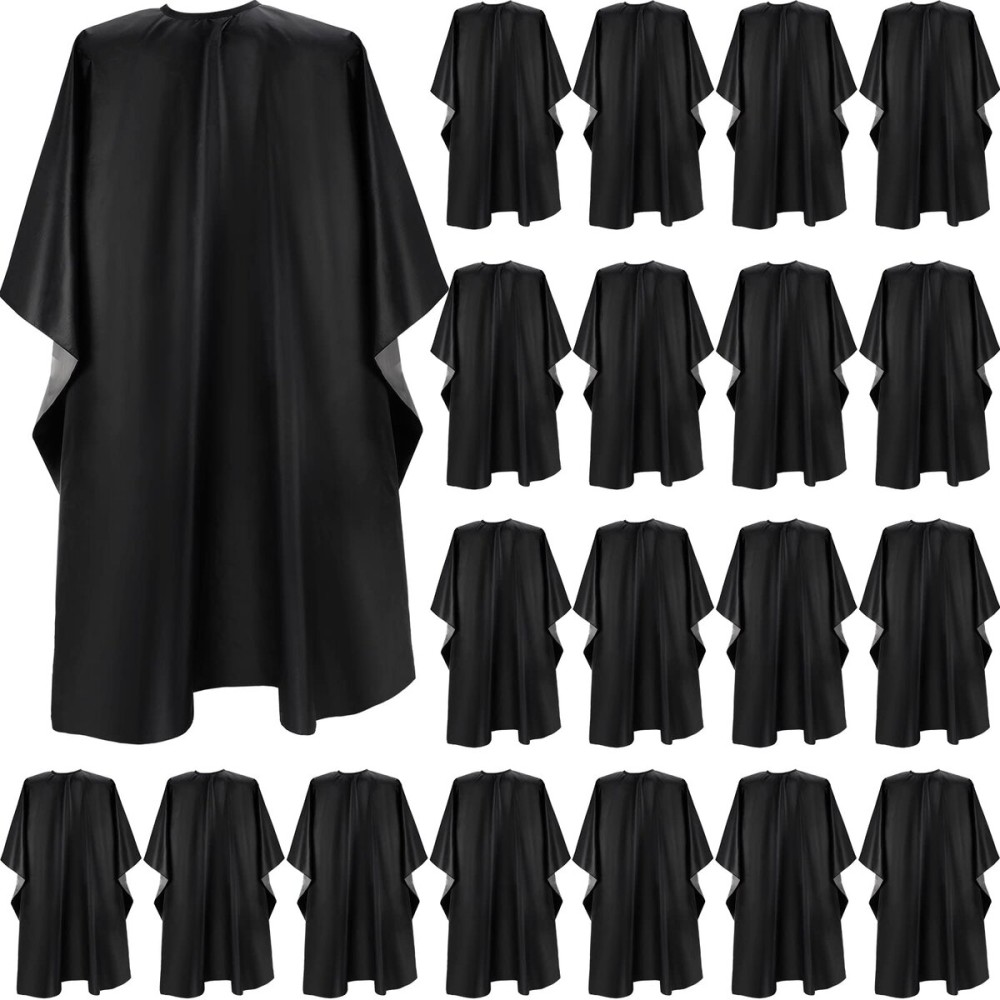 Foaincore 20 Pack Professional Hair Cutting Salon Nylon Cape Barber Styling Hair Cape with Snap Closure(59 x 51 Inches)