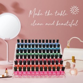 FFowcye Acrylic Nail Polish Organizer Rack, 6 Tier Holder Stand, Paint Rack Gel Nail Polish Shelf Display, Sunglass Organizer, Essential Oils Storage Shelf, Holds Up to 72 Bottles