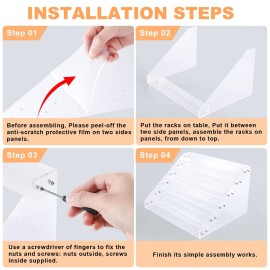 FFowcye Acrylic Nail Polish Organizer Rack, 6 Tier Holder Stand, Paint Rack Gel Nail Polish Shelf Display, Sunglass Organizer, Essential Oils Storage Shelf, Holds Up to 72 Bottles