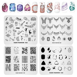 KADS 20pcs Nail Stamp Plates set Nails Art Stamping Plates Leaves Flowers Animal Nail plate Template Image Plate (20Pcs + Stamper)