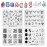 KADS 20pcs Nail Stamp Plates set Nails Art Stamping Plates Leaves Flowers Animal Nail plate Template Image Plate (20Pcs + Stamper)