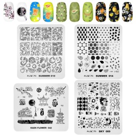 KADS 20pcs Nail Stamp Plates set Nails Art Stamping Plates Leaves Flowers Animal Nail plate Template Image Plate (20Pcs + Stamper)