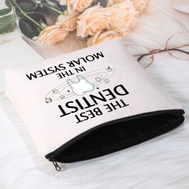 POFULL Dentistry Gift Dental Student Gift The Best Dentist in The Molar System Cosmetic Bag (The Best Dentis bag)