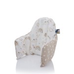 Bebek Ozel Cover- Washable & Reversible Cotton Cushion Cover for IKEA High Chair Accessories, Compatible with Antilop,Only Cover! (Brown Rainbow)