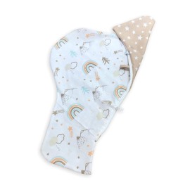 Bebek Ozel Cover- Washable & Reversible Cotton Cushion Cover for IKEA High Chair Accessories, Compatible with Antilop,Only Cover! (Brown Rainbow)