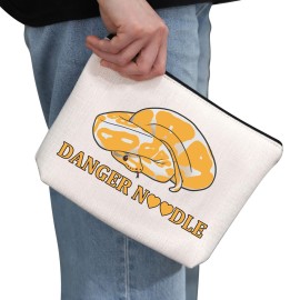 G2TUP Ball Python Snake Lover Gift Danger N Makeup Bag Snake Lady Cosmetic Bag Snake Mom Gift Snake Owner Gift Reptile Animal Lover Travel Bag (Danger N)
