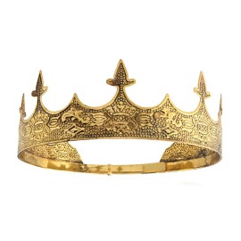 Crown Hair Jewelry Royal King Diadem Men Metal Big Tiaras For Wedding Prom Bridal Party Halloween Costume Christmas Gifts(Dark Gold) Crown Hair Jewelry Royal King Diadem Men Metal Big Tiaras For Wedding Prom Bridal Party Halloween Costume Christmas Gifts(Dark Gold)