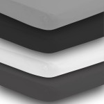 BaeBae Goods Crib Sheets for Baby Boys and Girls, 4 Pack, Soft and Breathable Jersey Knit Fitted Sheet Set, Cute Gender Neutral Nursery Mattress Bedding, Universal Fit (Solid Greys)