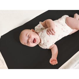 BaeBae Goods Crib Sheets for Baby Boys and Girls, 4 Pack, Soft and Breathable Jersey Knit Fitted Sheet Set, Cute Gender Neutral Nursery Mattress Bedding, Universal Fit (Solid Greys)