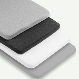 BaeBae Goods Crib Sheets for Baby Boys and Girls, 4 Pack, Soft and Breathable Jersey Knit Fitted Sheet Set, Cute Gender Neutral Nursery Mattress Bedding, Universal Fit (Solid Greys)