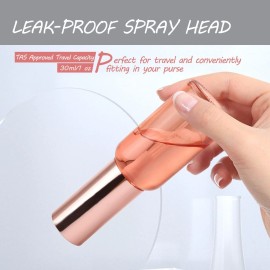 DMuuuDM 6 Pack 1 Oz Pink Glass Spray Bottles,Empty Perfume Fine Mist Atomizer,Rose-Golden Pump Head Travel Liquid Holder Containers for Cologne,Essential Oils,Body Sprays