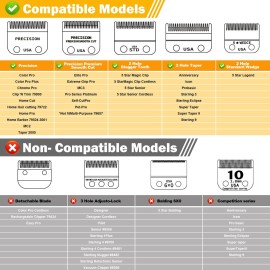 Blade Fit for Wahl Clippers Blades Replacement, Precision 2 Holes Adjustable Hair Trimmer Parts Blades Compatible with Wahl MC3 Replacement Blades, 5 Star Series , Super Taper, Magic Clip blade