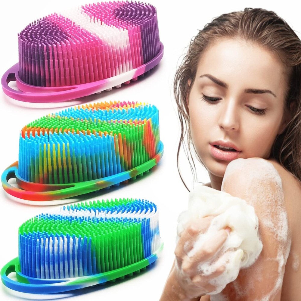 Soft Exfoliating Body Shower Scrubber - Silicone Bath Brush for Kids & Adults - 3 Pack Soft Exfoliating Body Shower Scrubber - Silicone Bath Brush for Kids & Adults - 3 Pack