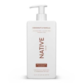 Native Coconut & Vanilla Moisturizing Vegan Shampoo, Clean, Sulfate, Paraben and Silicone Free - 16.5 fl oz