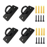Xuoxeji 4 Pcs Resistance Bands Door Anchor, Battle Rope Anchor, Ceiling Hooks Heavy Duty, Wall Mount Bracket for Strength Training, Yoga, Home Gym