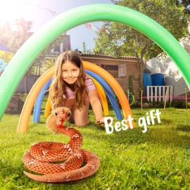 HyDren Giant Boa Constrictor Large Stuffed Animal Snake Realistic Giant Plush Stuffed Snake Toy 80 Inch Lifelike Animal Gifts for Kids Birthday Party Prank Props(Brown)