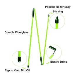 Eshan Golf Alignment Sticks 2 Pack Swing Training Aid Equipment Collapsible Trainer Practice Rods Posture Corrector in Handy Storage Tube Case for Men Women Golfer Swinging (Mint Green)