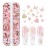 KACHIMOO Nail Glitter Sequins,12 Grids Gold Pink Nail Glitter Flakes 3D Cherry Blossoms Butterfly Nail Sequin Flakes Rabbit Heart Nail Charm Nail Accessories for Nail Art Decoration