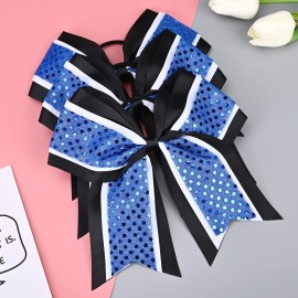 12 PCS 8 Large Glitter Cheer Bows Blue Black Girl Hair Bows Sparkly Cheerleading Softball Team Bow Hair Accessories for cheerleaders football Competition Sports 12 PCS 8 Large Glitter Cheer Bows Blue Black Girl Hair Bows Sparkly Cheerleading Softball Team Bow Hair Accessories for cheerleaders football Competition Sports