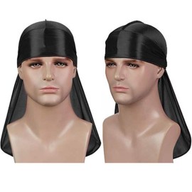 3PCS Silky Durags Packs for Men Waves, Satin Dew-Rag Wave Caps for 360 540 720 Wavers, Ideal Gifts for Father\'s Day (Black) 3PCS Silky Durags Packs for Men Waves, Satin Dew-Rag Wave Caps for 360 540 720 Wavers, Ideal Gifts for Father\'s Day (Black)