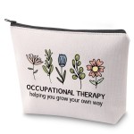 ZJXHPO Occupational Therapist Appreciation Gift OT Survival Kit Occupational Therapy Helping You Grow Your Own Way Makeup Bag With Zipper (OT Way)